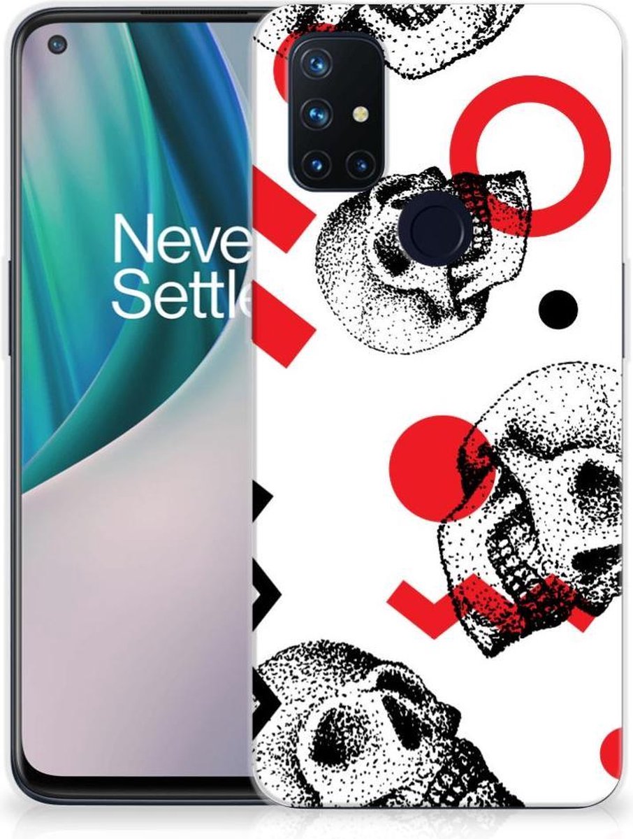 Silicone Back Case OnePlus Nord N10 5G Skull Red
