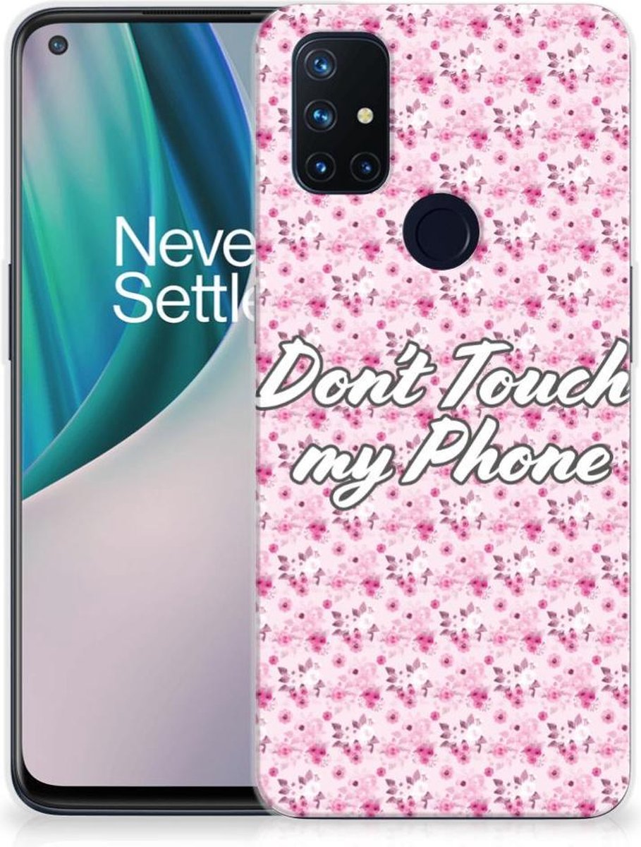 OnePlus Nord N10 5G Silicone-hoesje Flowers Pink DTMP