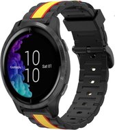 Siliconen Smartwatch bandje - Geschikt voor  Garmin Venu Special Edition band - zwart/geel - Horlogeband / Polsband / Armband