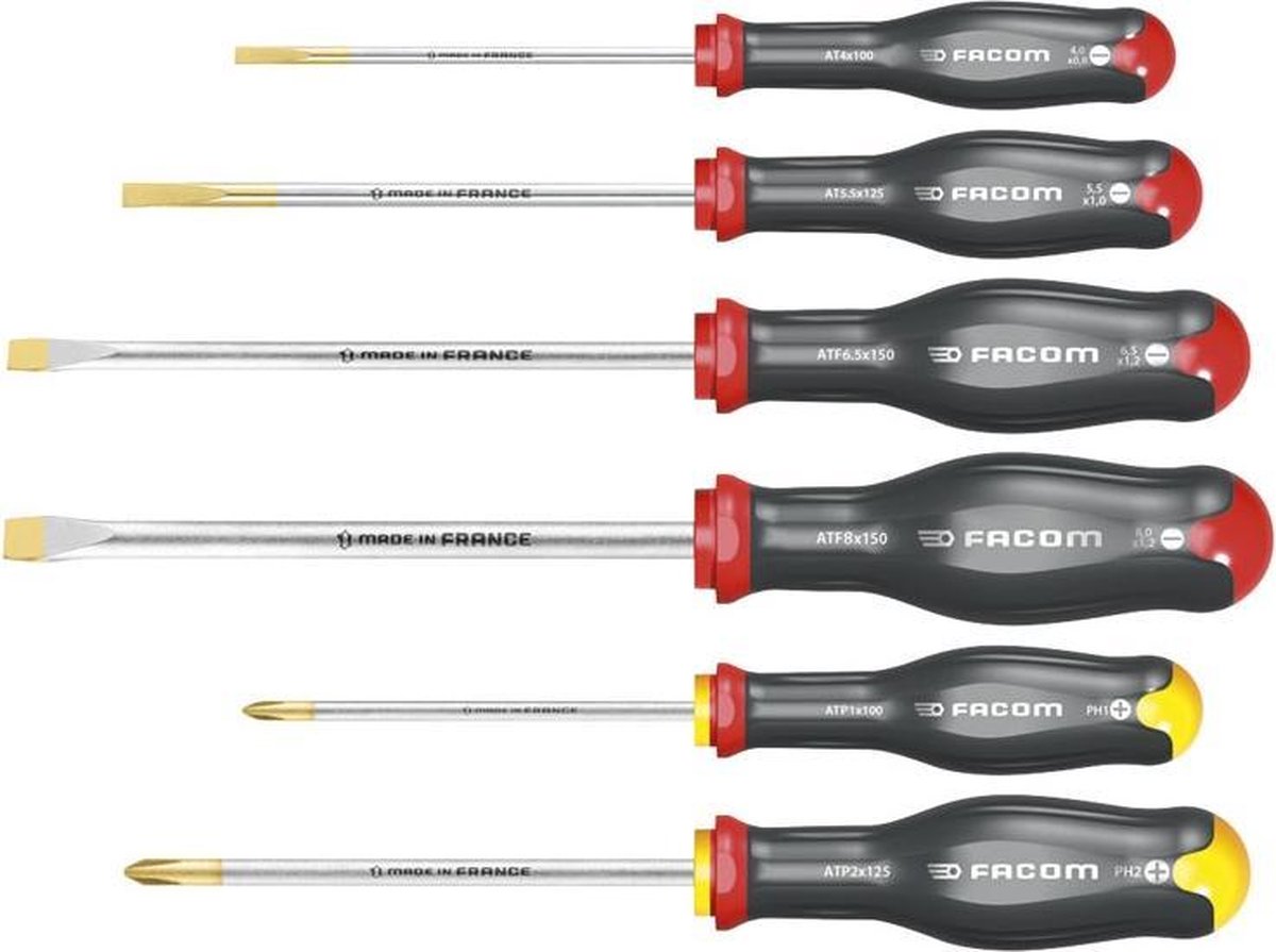 SET (6) SCHROEVENDRAAIERS FACOM PROTWIST ATP.J6 SET (6) SCHROEVENDRAAIERS FACOM PROTWIST ATP.J6