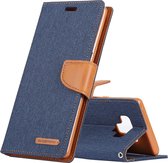 GOOSPERY FANCY DIARY Horizontale Flip Leren Case voor Galaxy Note 9, met houder & kaartsleuven & portemonnee (marineblauw)