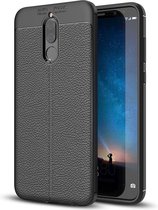 Voor Huawei Maimang 6 / Mate 10 Lite Litchi Texture Volledige dekking TPU beschermende achterkant van de behuizing (zwart)