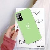Voor Galaxy S20 + Love Heart You Pattern Frosted TPU-beschermhoes (groen)