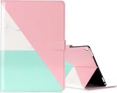 Voor iPad Pro 10,5 inch (2017) roze groene kleur bijpassende marmeren patroon horizontale flip lederen beschermhoes met houder en kaartsleuven en portemonnee