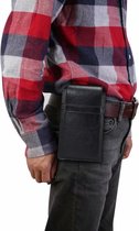 Mannen lamsvacht textuur multifunctionele universele mobiele telefoon taille pack lederen tas voor 7,2 inch of lager smartphones (zwart)