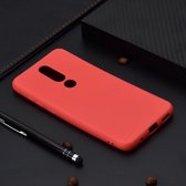 Voor Nokia 6.1 Plus Candy Color TPU Case (rood)