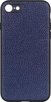Voor iPhone SE 2020 Litchi Texture lederen opvouwbare beschermhoes (blauw)