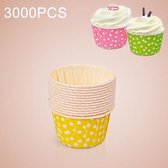 3000 STKS Dot patroon ronde laminering Cake Cup vormpjes Chocolade Cupcake Liner bakken Cup, grootte: 5,8 x 4,4 x 3,5 cm (geel)