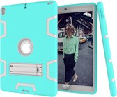 Contrasterende kleur siliconen + pc schokbestendige hoes voor iPad Air 2019 10,5 inch / Pro 10,5 inch, met houder