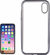 For iPhone X Electroplating Side TPU beschermings Back Cover hoesje(grijs)