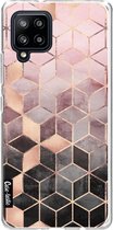 Casetastic Samsung Galaxy A42 (2020) 5G Hoesje - Softcover Hoesje met Design - Soft Pink Gradient Cubes Print