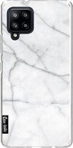 Casetastic Samsung Galaxy A42 (2020) 5G Hoesje - Softcover Hoesje met Design - White Marble Print
