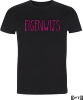 T-shirt | Karaktereigenschappen | Eigenwijs04 - fluor pink, L, Dames