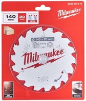 Lame de scie circulaire Milwaukee pour bois | Ø 140mm Trou d'axe 20mm 18T - 4932471310