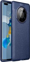 Voor Huawei Mate 40 Pro Plus Litchi Texture TPU schokbestendig hoesje (marineblauw)