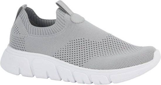 Grijze knitted sneaker memory foam Venice om te zoenen