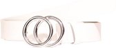 Dames riem leer 3,0 cm Wit, bandmaat 095