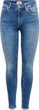 Blauwe spijkerbroek met middelhoge taille en rauwe zoom.