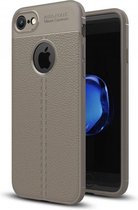 Hoesje voor Apple iPhone 6/6s/7/8, soft case in extra luxe beige TPU leer, backcover