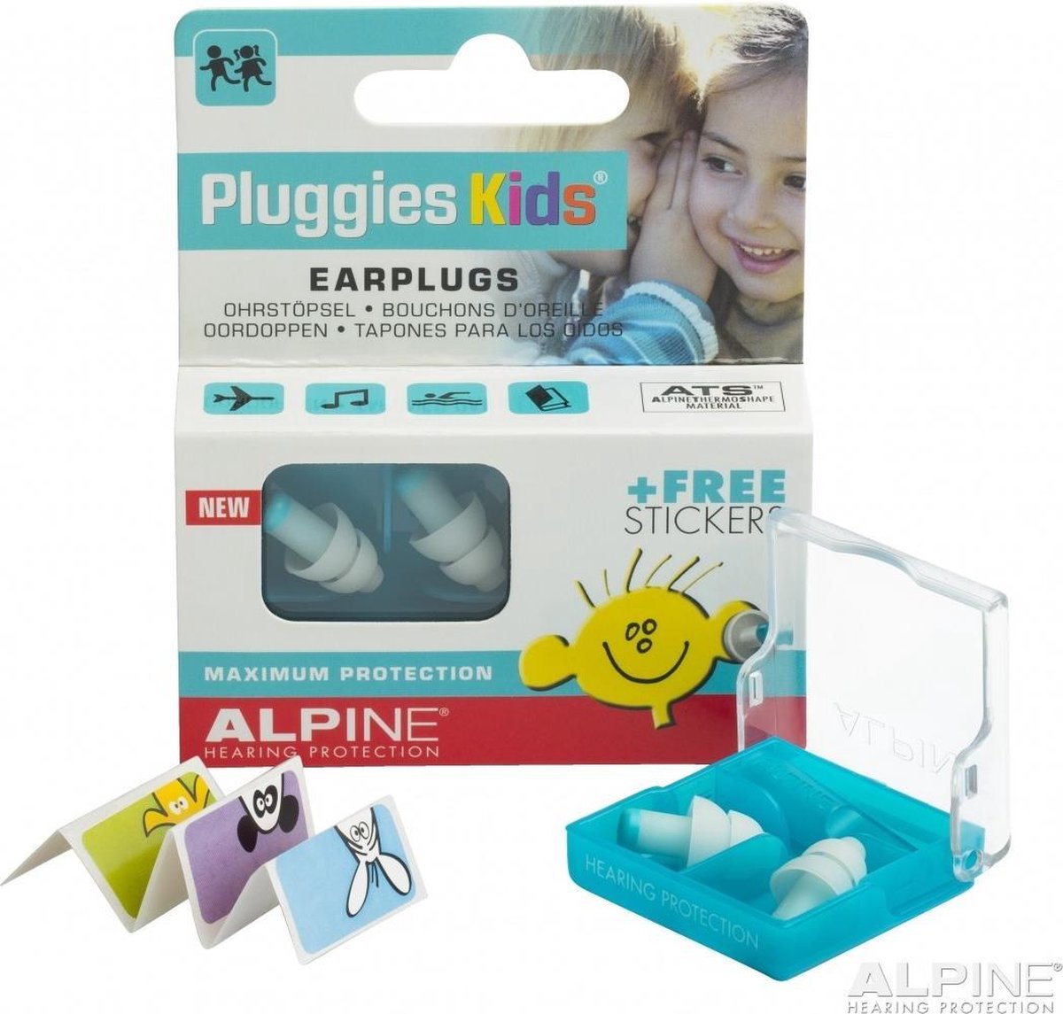 Alpine Pluggies Kids - Gehoorbescherming voor kinderen - Oordoppen - Wit - SNR 25 dB - 1 paar