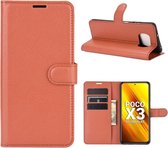Book Case - Xiaomi Poco X3 Hoesje - Bruin