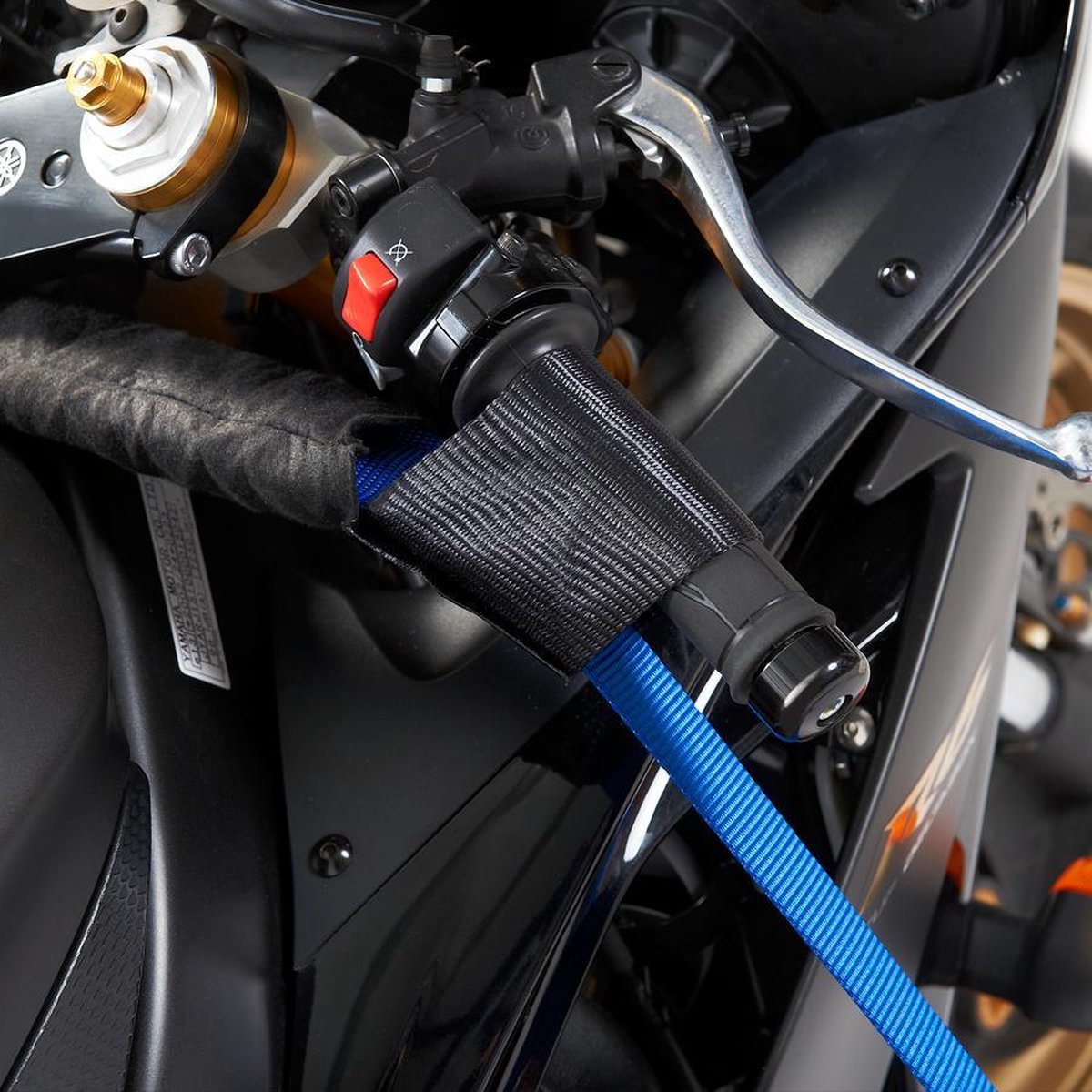 geweer nakoming kever Datona® Spanbanden voor motor met ratel en tankbescherming - Blauw | bol.com