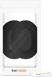 Verpakking met twee zwarte koptelefoon oorkussens en het kwmobile logo.