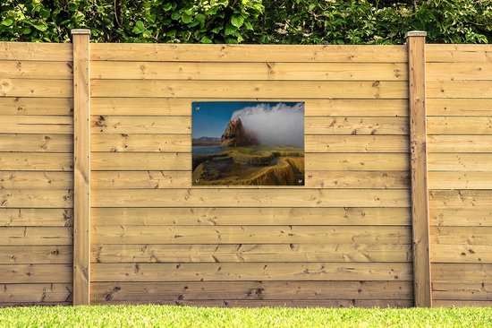 Fly Geyser pulvérise de la vapeur dans l'air dans le jardin affiche toile en vrac 80x60 cm - toile de jardin / toile d'extérieur / Peintures pour l'extérieur (décoration de jardin)