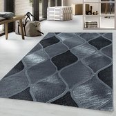 Modern vloerkleed - Streaky Path Zwart Grijs 160x230cm