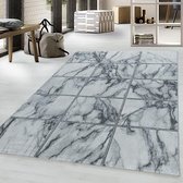 Modern vloerkleed - Marble Box Grijs Zilver 120x170cm