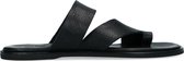 Sacha - Dames - Zwarte leren slippers - Maat 36