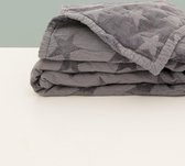 Grote ster deken in chenillegaas en organisch katoen Grijs 180x200 cm