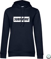 Subprime - Dames Hoodies Hoodie Block Navy - Blauw - Maat L