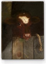 Peinture sur bois - Veau - William Merritt Chase - 19,5 x 26 cm - Impression laque - Chef-d'œuvre verni à la main à afficher ou à accrocher