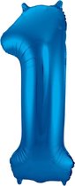 Ballon Chiffre 1 An Blauw 70cm Décoration De Fête D'anniversaire Avec De La Paille
