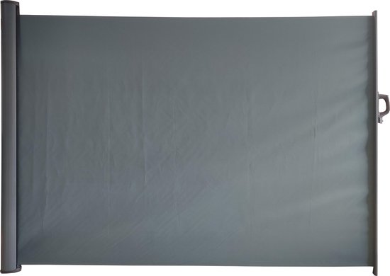 GoodVibes - Uittrekbaar Windscherm Antraciet 160x300 cm - Oprolbaar - Strand - Camping - Zonnescherm - Schaduw - Terras - Zijluifel