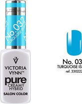 VICTORIA VYNN™ Gel Nagellak - Gel Polish - Pure Creamy Hybrid  - 8 ml - Turquoise Island  - 032 - Blauw