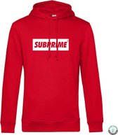 Subprime - Heren Hoodies Hoodie Block Rood - Rood - Maat 3XL