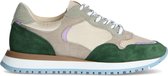 Sacha - Dames - Beige suède sneakers met groene details - Maat 39