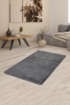 Nerge.be | Milano Smoked Grey70x120 cm | %100 Acrylic - Handmade | Decorative Rug | Antislip | Washable in the Machine | Soft surface