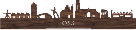 Standing Skyline Oss Notenhout - 40 cm - Woon decoratie om neer te zetten en om op te hangen - Meer steden beschikbaar - Cadeau voor hem - Cadeau voor haar - Jubileum - Verjaardag - Housewarming - Aandenken aan stad - WoodWideCities