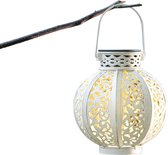 LED Hanglamp met Zonne-energie - Igan Uki - 0.16W - Warm Wit 3000K - Mat Wit - Kunststof