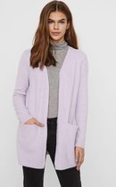 Vero Moda Dames VMDOFFY LS SHORT OPEN CARDIGAN Pastel Lilac - Maat XS