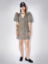 zoe karssen - dames -  robyn mini-jurk met pofmouwen en luipaardprint -  luipaard - s
