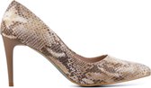 Giulia Dames Imitatieleren  Slangenprint Pumps / Stiletto - Naaldhak hoogte 9 cm - Giulia 8 pyth - Beige - Maat 38