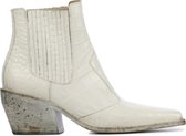Elena Iachi Vrouwen Suède Crocoprint Cowboy Laarzen  / Western Boots E2885 - Wit - Maat 37
