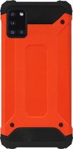 WLONS Rubber Kunststof Bumper Case Hoesje Geschikt voor Samsung Galaxy A31 - Oranje