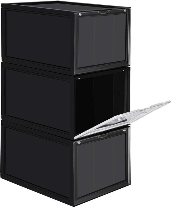 XINZI Dozen van kraftpapier, 10-delige set met transparant kijkvenster, stapelbare schoenendozen, opbergdozen voor accessoires en accessoires XINZI Dozen van kraftpapier, 10-delige set met transparant kijkvenster, stapelbare schoenendozen, opbergdozen voor accessoires en accessoires