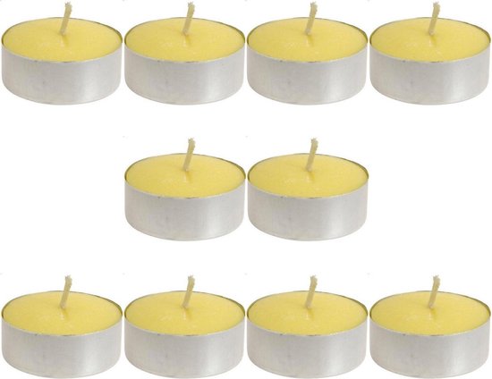 Set van 30x stuks gele Citronella waxinelichtjes/theelichtjes - Geurkaarsen  citrus... | bol.com