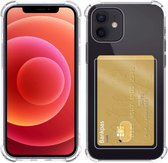 Hoes voor iPhone 12 Mini Hoesje Met Pasjeshouder Transparant Card Case Shock Hoes